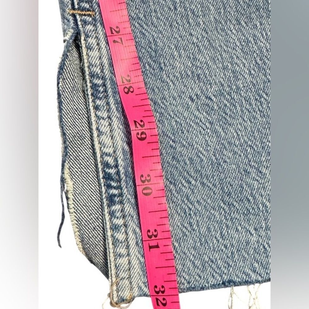 Zara Jeans Womens Blue Denim Distressed Stretch Raw Hem Small Slits at Hem. US 4 - Picture 7 of 8